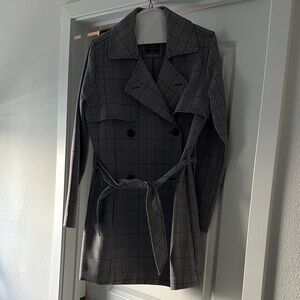 Plaid Double-Breasted Women's Coat